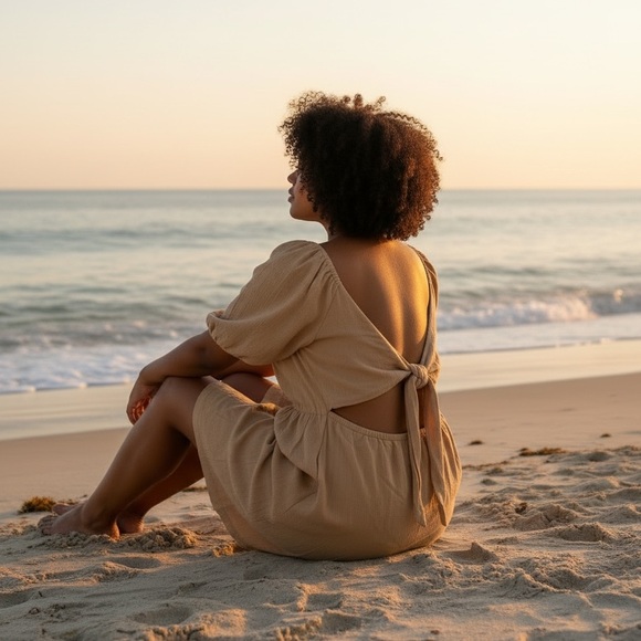 Old Navy Tan Summer Dress - Picture 2 of 7